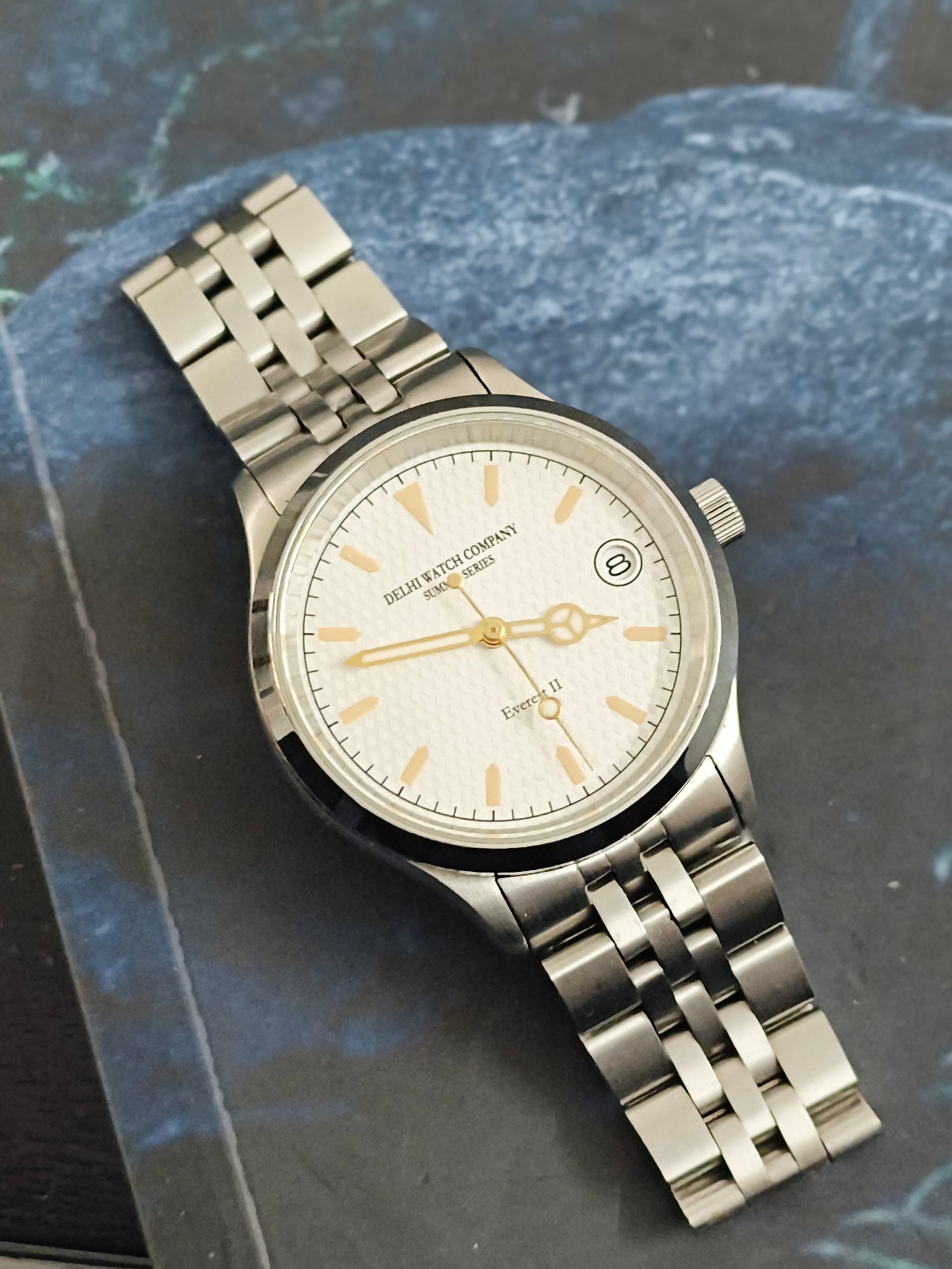 DWC Everest II Automatic Watch with a White Dial and NH35 Movement, Pre-owned