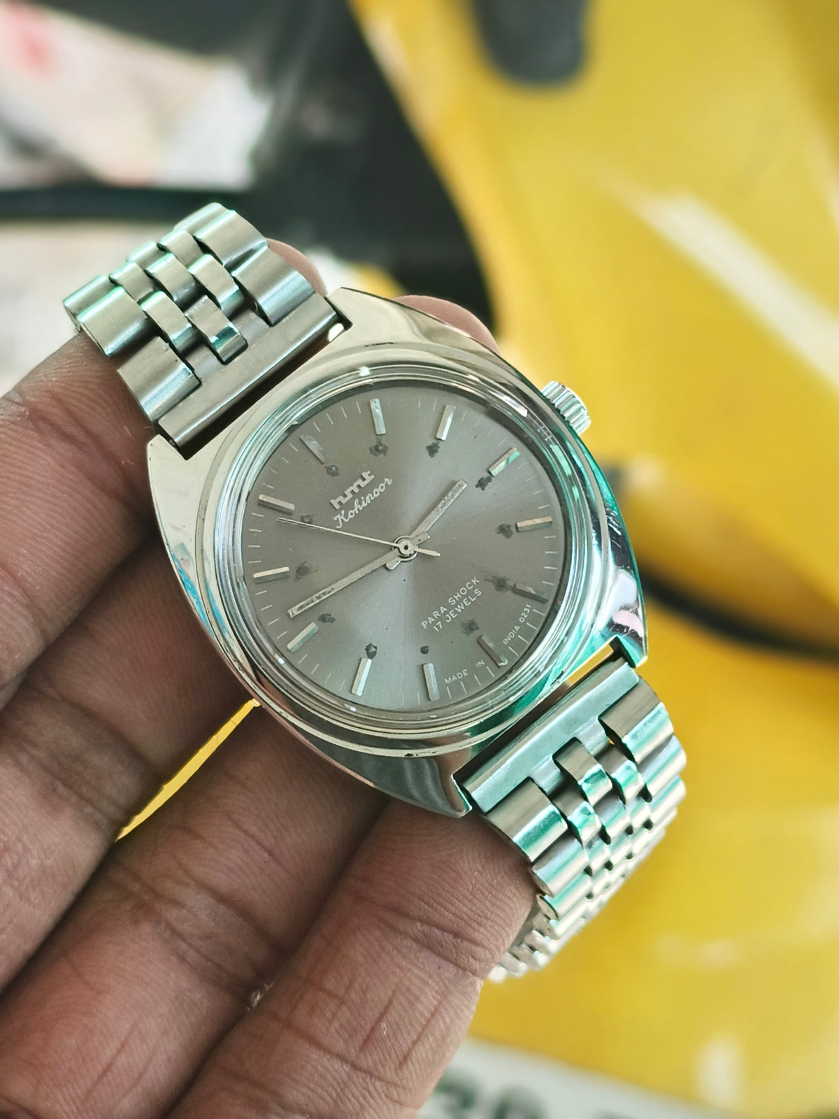 HMT Kohinoor Mechanical Hand-Wound Vintage Watch with a Grey Dial