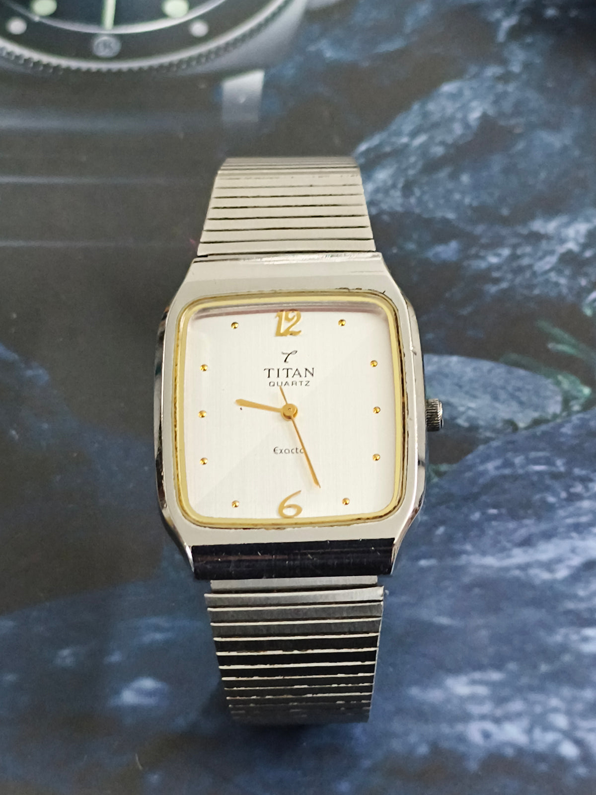 Titan “Tank Style” Pre-loved Quartz Watch with a Silver-toned Dial