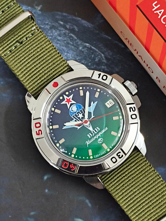 VOSTOK VDV Komandirskie Military Commander Airborne Forces Mechanical Hand-wound 40mm Watch, Model 431021