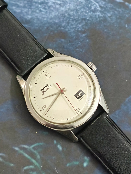 HMT Janata BHEL Hand-wound Vintage Watch with a White Dial