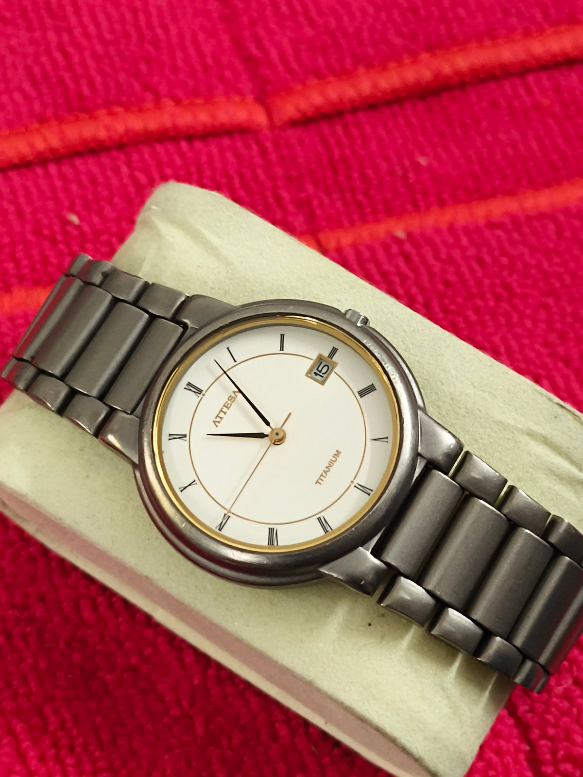Citizen Attesa Titanium Quartz Watch with a Cream Dial