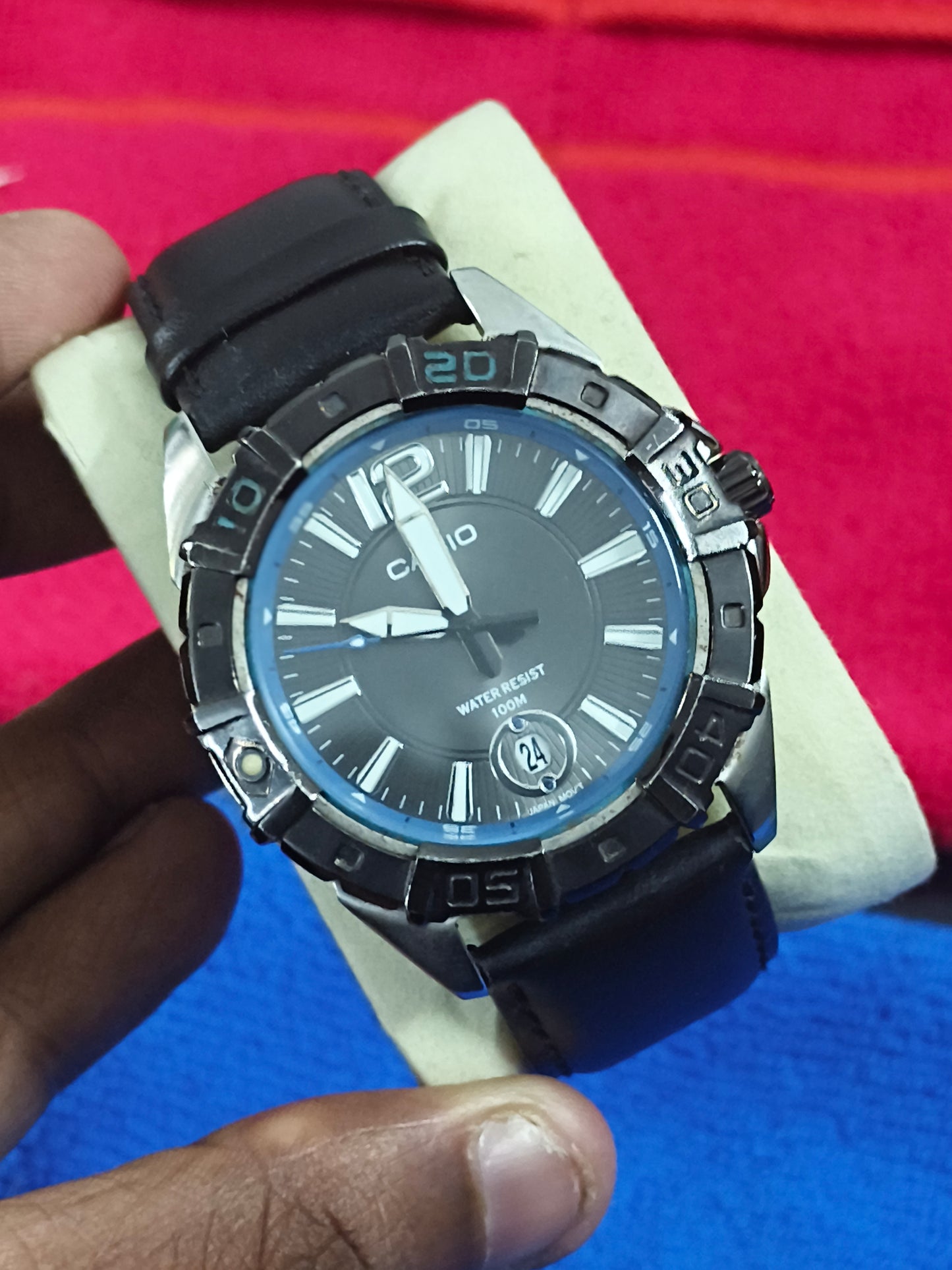 Casio MTD 1070 Neo-vintage Quartz Diver Style Watch with a Black Dial