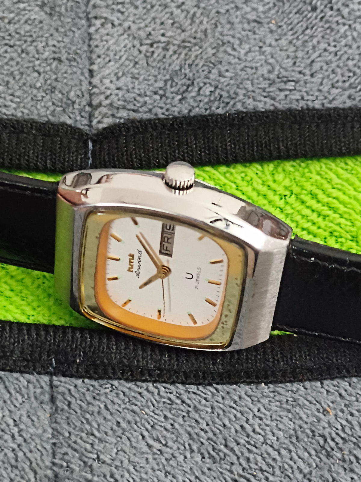 HMT Aravind Automatic Vintage Watch with a White Dial