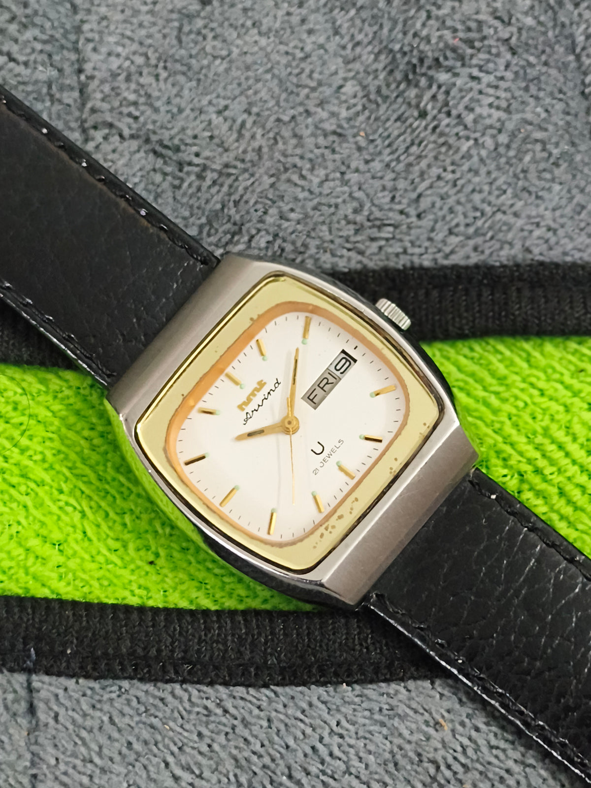 HMT Aravind Automatic Vintage Watch with a White Dial