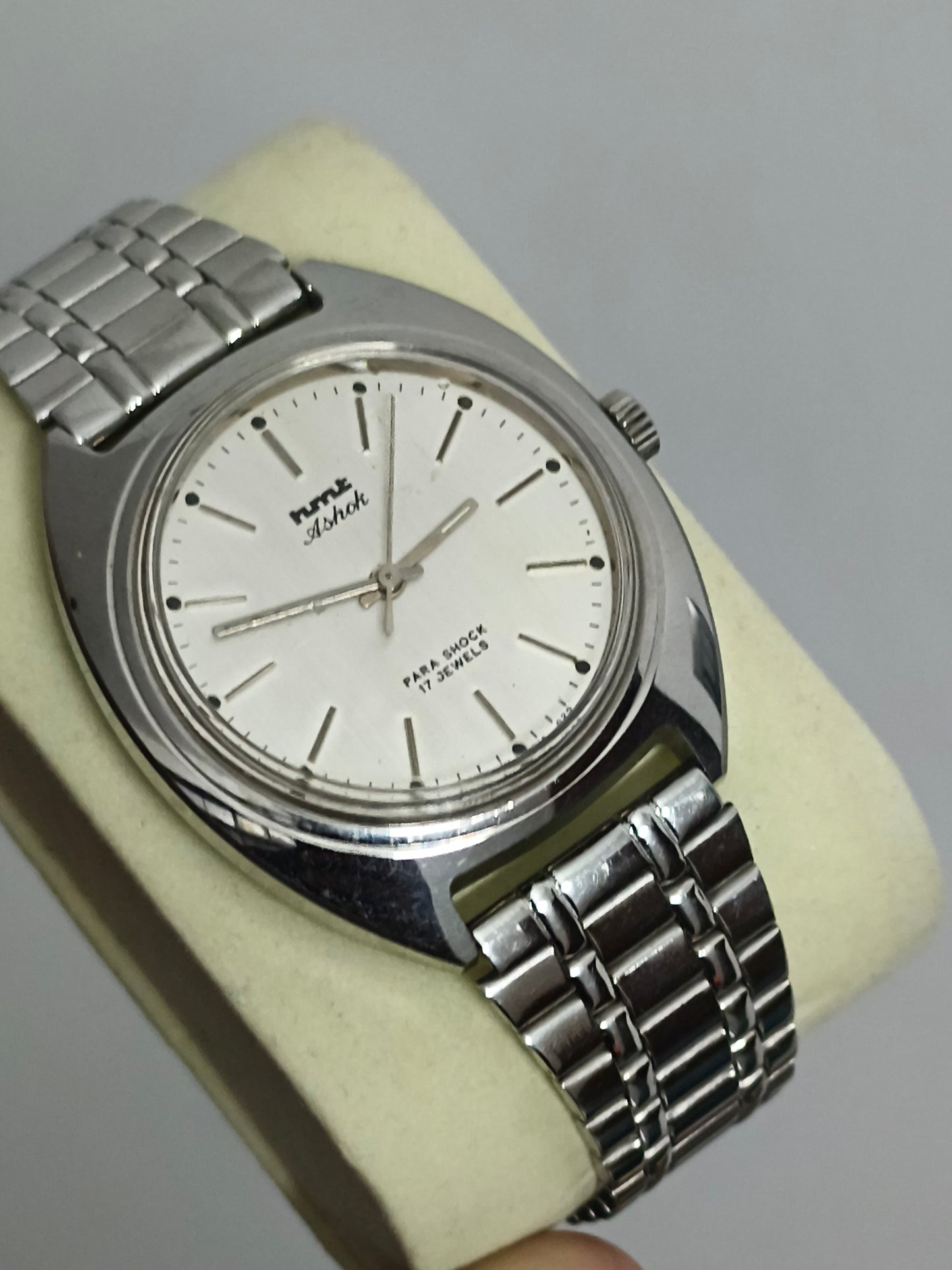 HMT Ashok Hand-wound Watch with Silver Brushed Dial