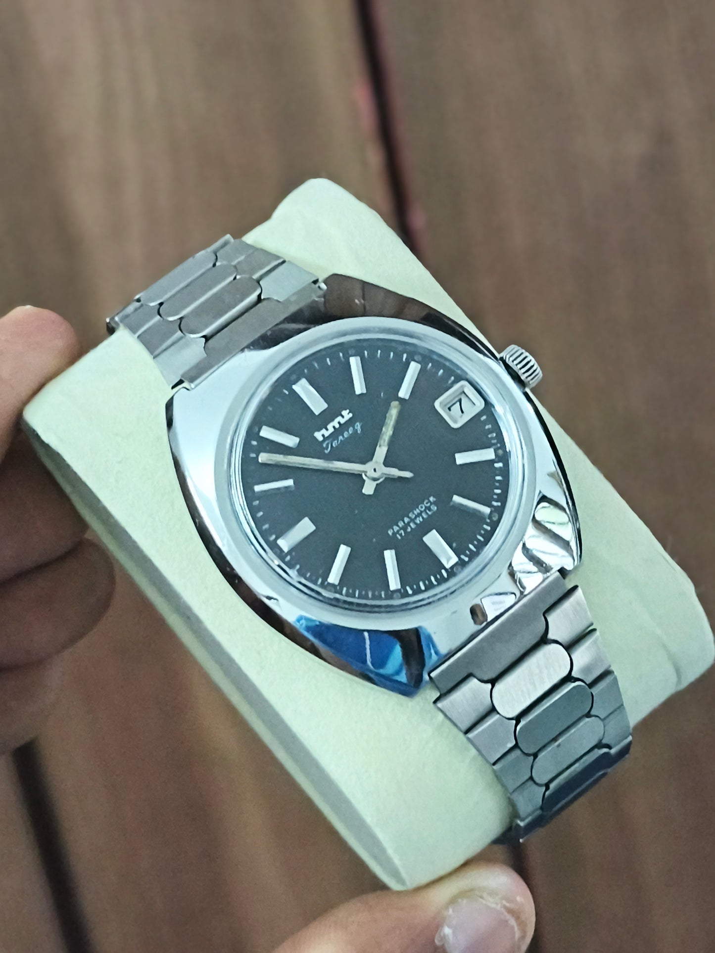 HMT Tareeq Mechanical Hand-wound Watch with Black Dial