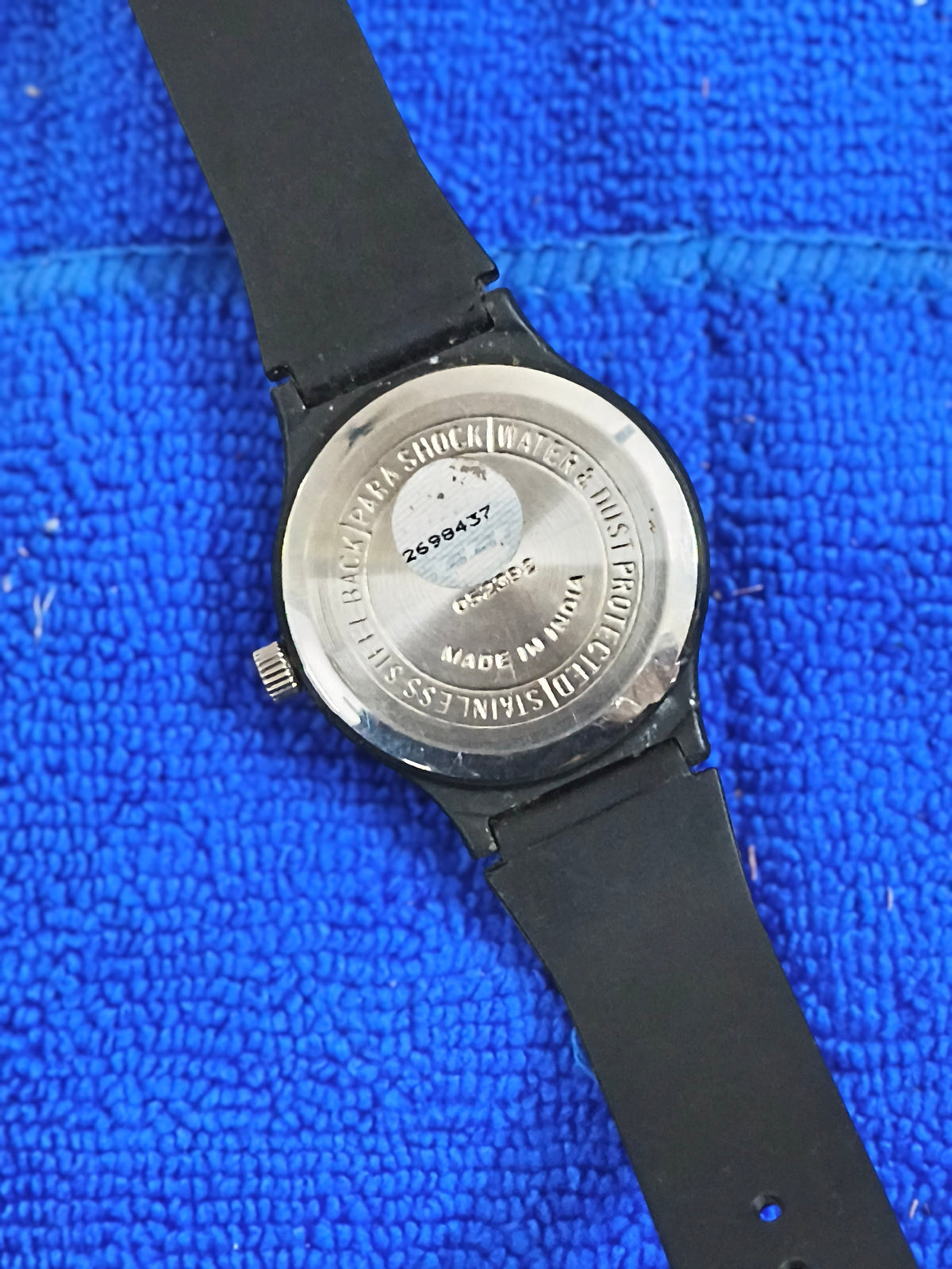 HMT Yuvak Hand-wound Vintage Watch with a Black Resin Case and White Graph Dial