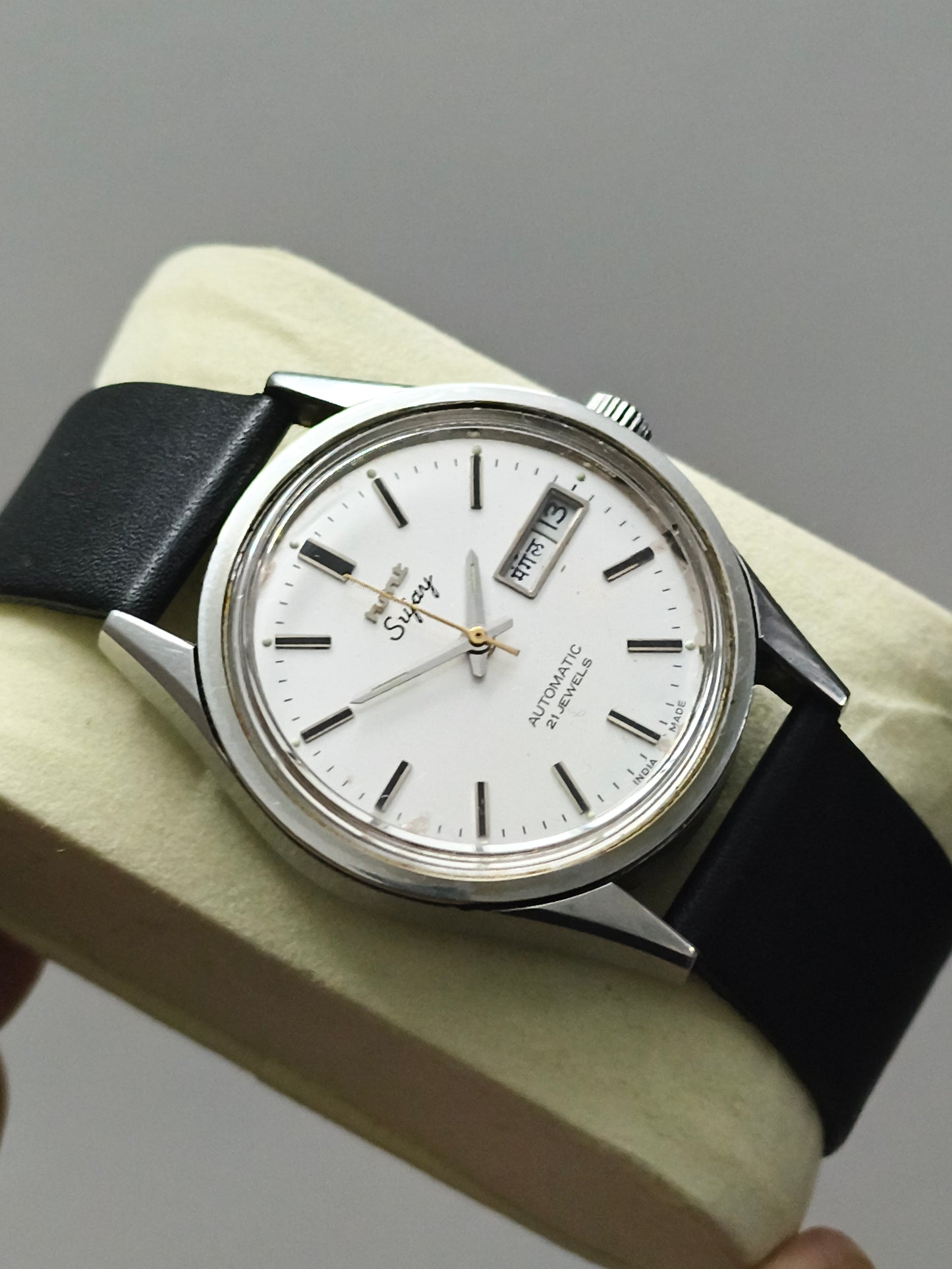 HMT Sujay Automatic Day Date Watch with White Dial