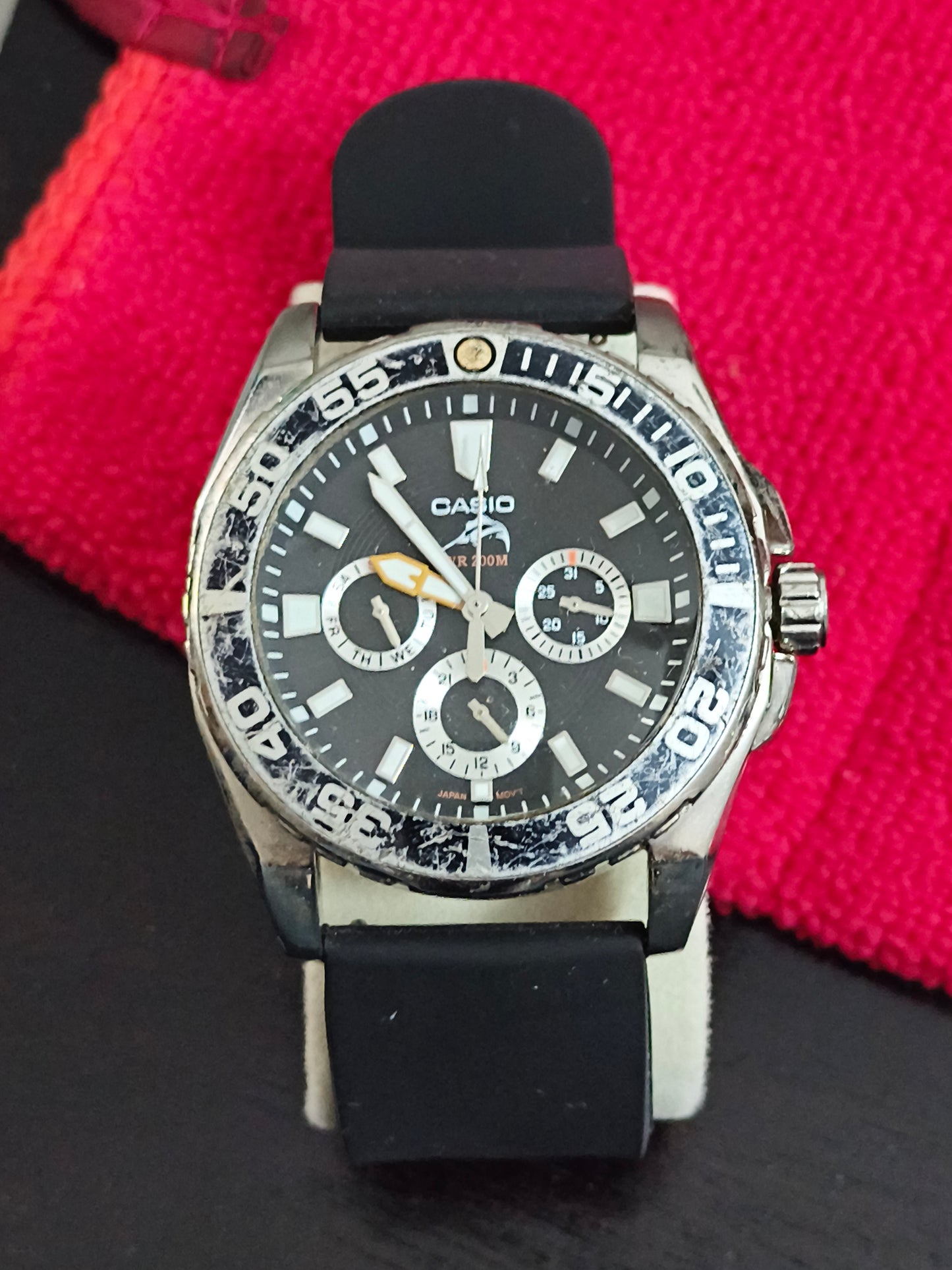 Casio Duro Marlin Neo-Vintage Day, Date and 24-H Watch with Black Dial