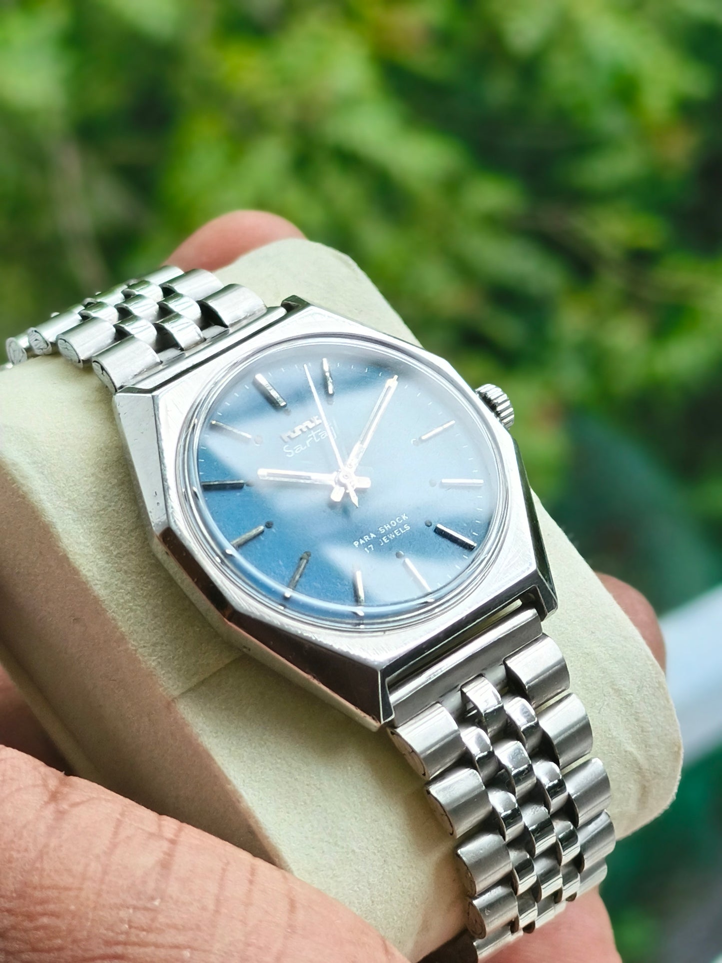 HMT Sartaj Mechanical Hand-wound Watch with Blue Dial
