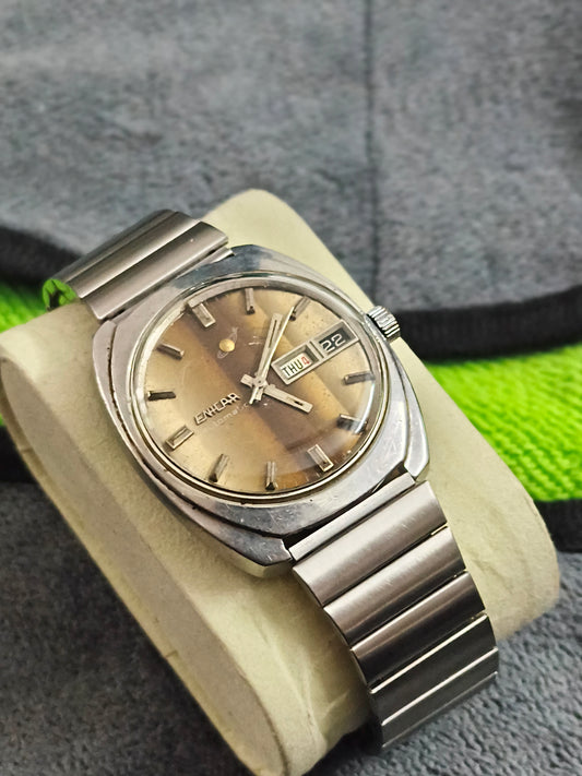 Enicar Ocean Pearl Automatic Vintage Watch with a Tiger-eye Striped Dial