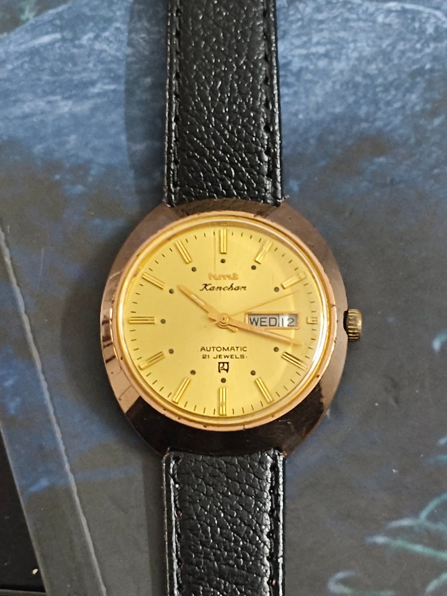 HMT Kanchan Automatic Vintage Watch with a Gold-toned Case and Dial