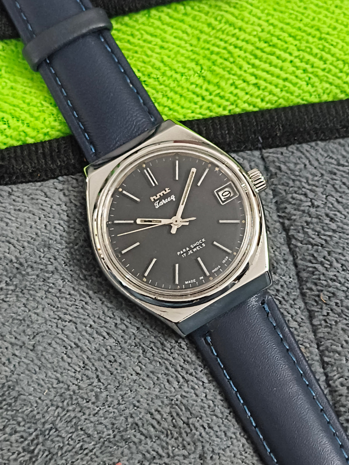 HMT Tareeq Hand-wound Watch with a Black Dial and Steel Indices