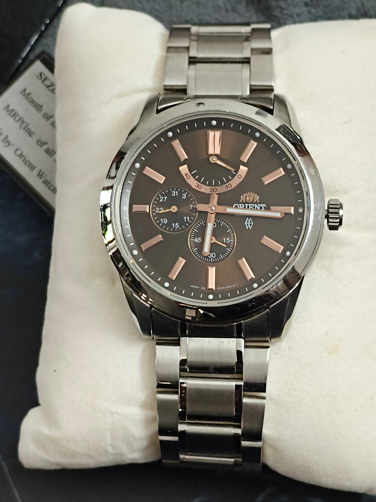 Orient Regent Automatic Watch with a Chocolate Brown Dial, NOS/Mint Condition