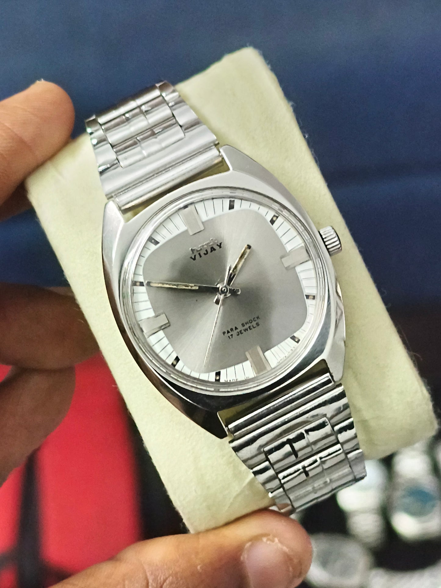 HMT Vijay Mechanical Hand-wound Watch with Grey Dial