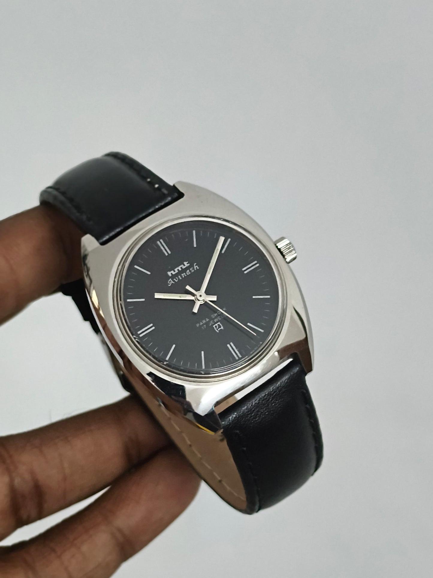HMT Avinash Black Dial Watch with Hand-wound Movement