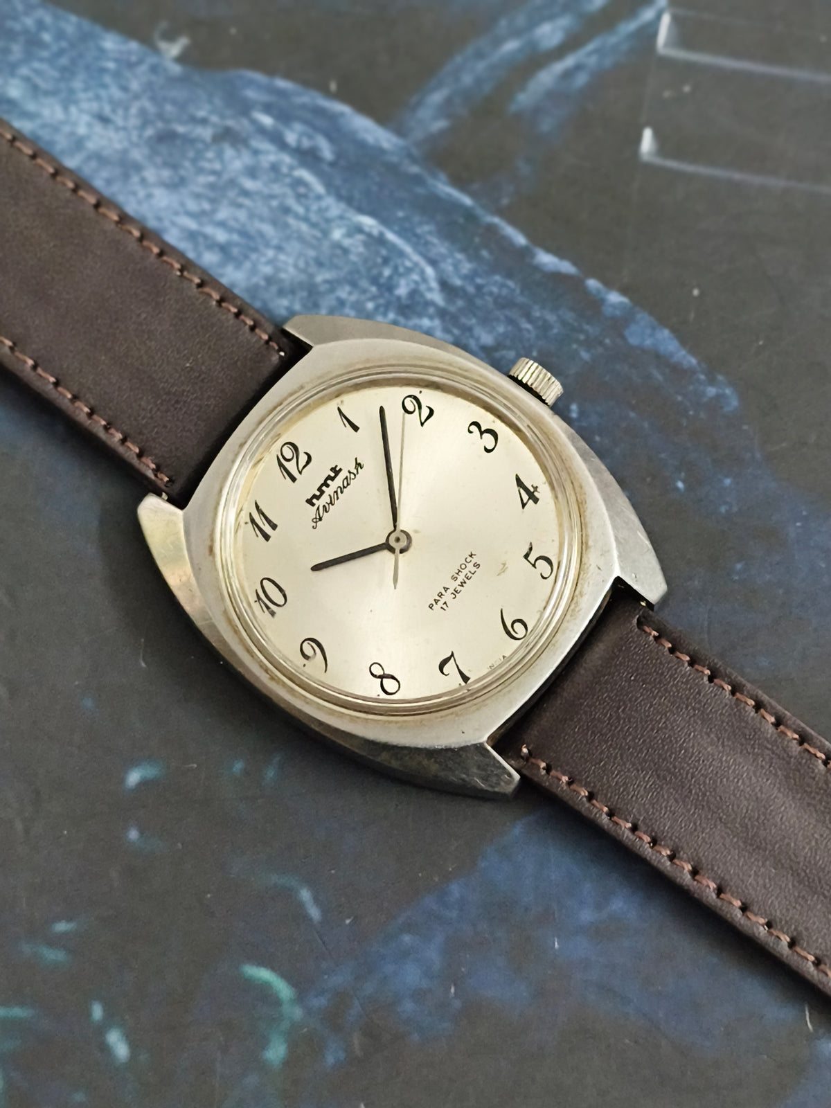 HMT Avinash Hand-wound Vintage Watch with a Silver-toned Dial and Black Breguet Numerals