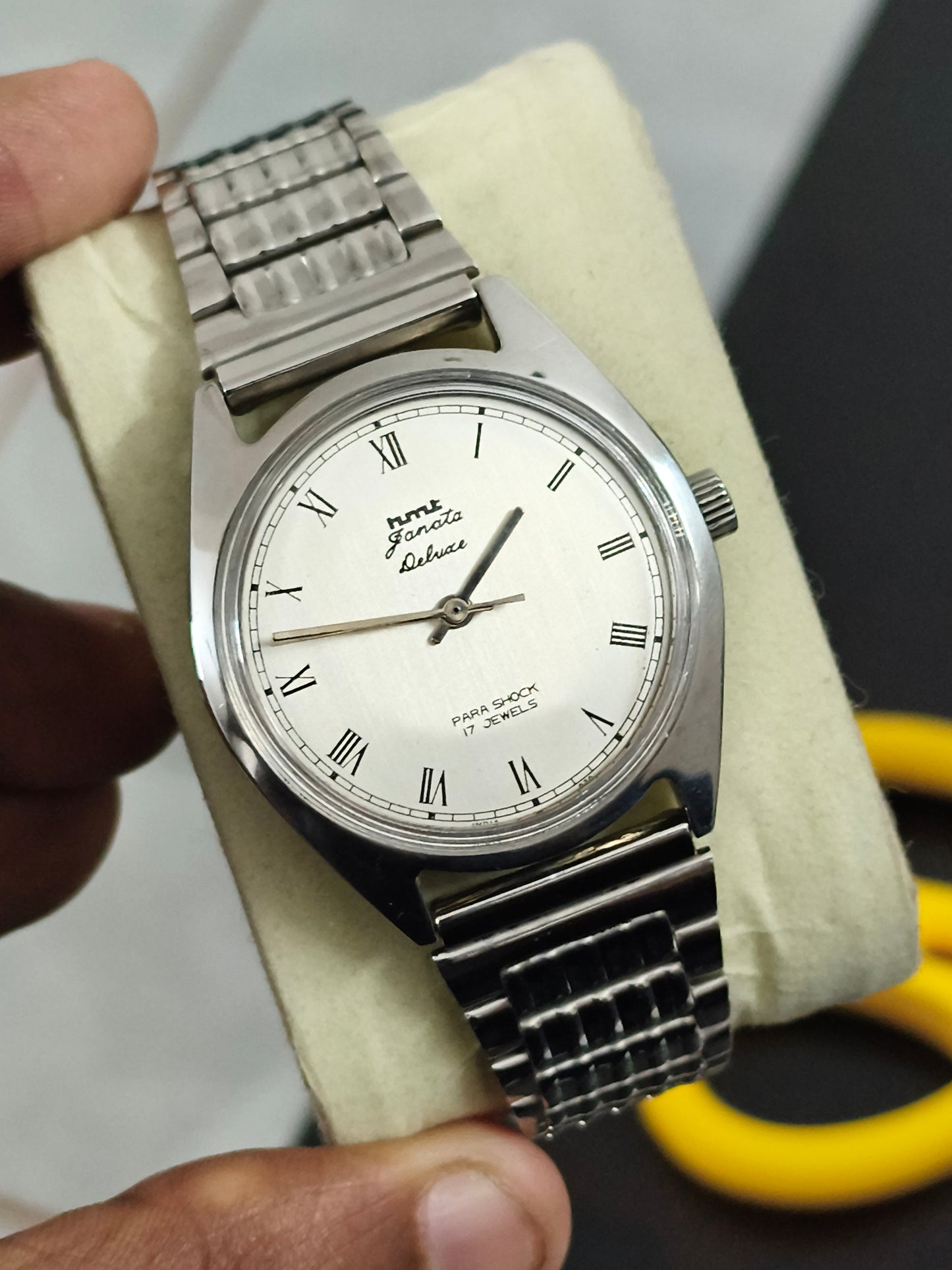 HMT Janata Deluxe Hand-wound Watch with Silver Brushed Dial
