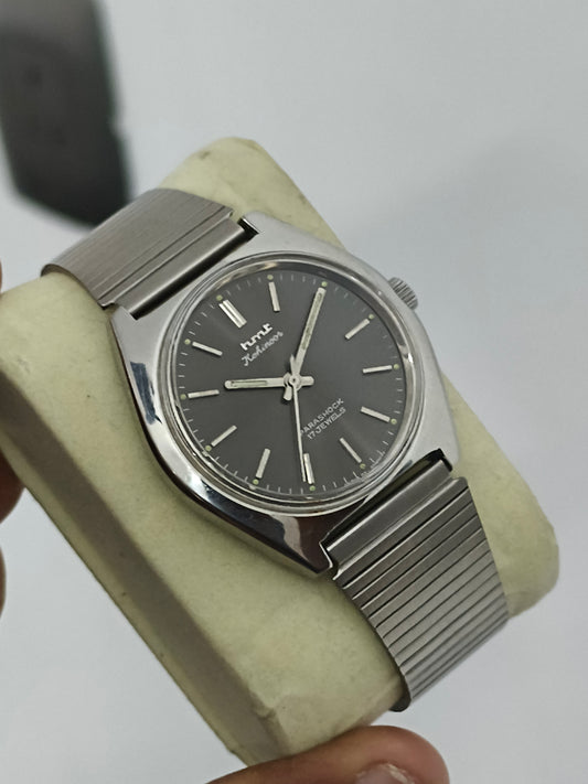 HMT Kohinoor Mechanical Watch with Grey Sunburst Dial