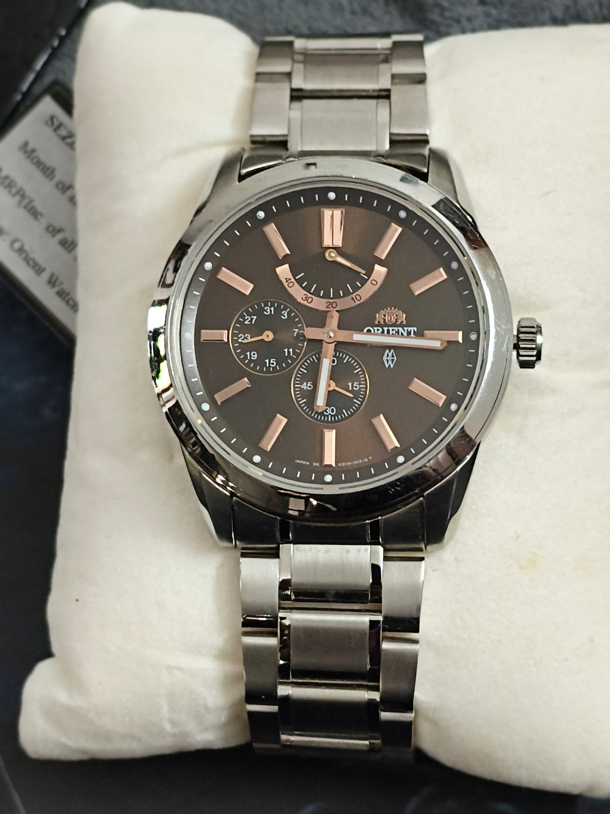 Orient Regent Automatic Watch with a Chocolate Brown Dial, NOS/Mint Condition