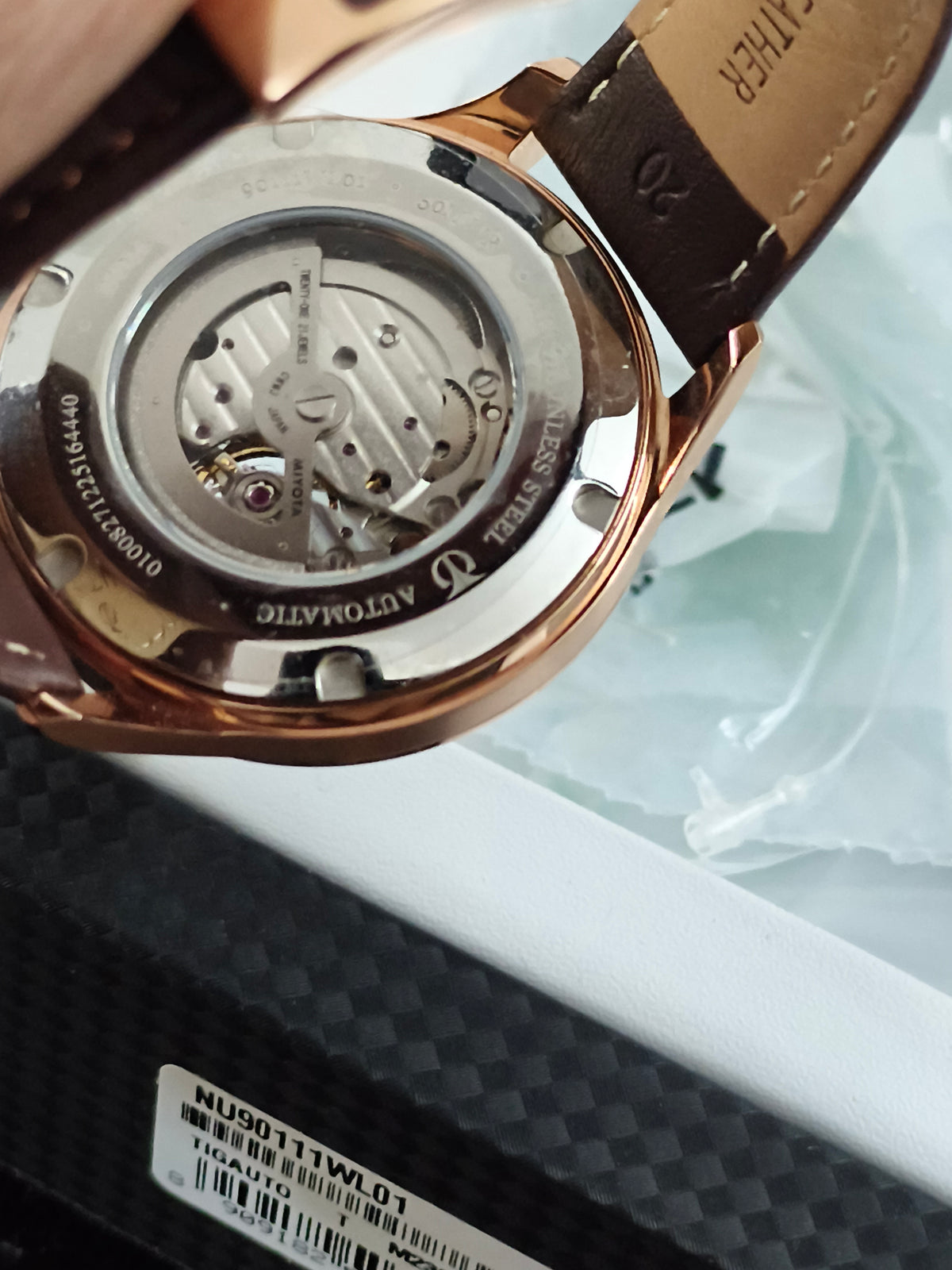 Titan Automatic Open-Heart Watch with a Gold-toned Case and Blue Dial, Brand New