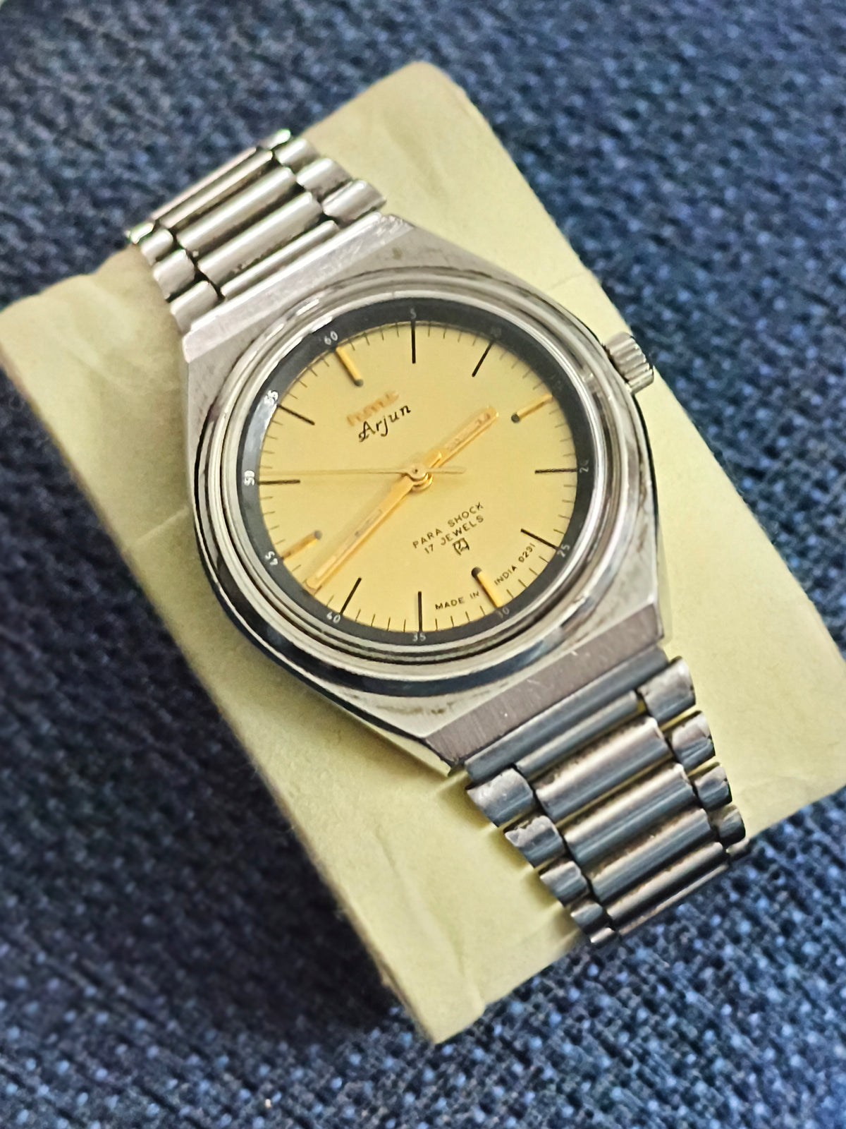 HMT Arjun Hand-wound Neo-Vintage Watch with a Black Dial