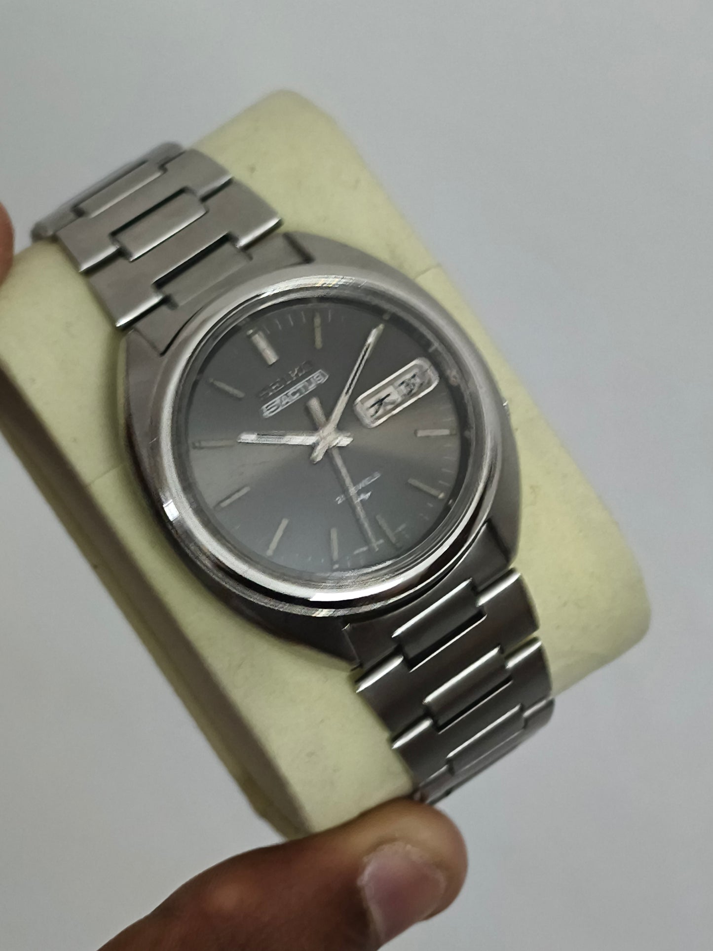 Seiko 5 Actus Vintage Watch with Grey Sun-burst Dial