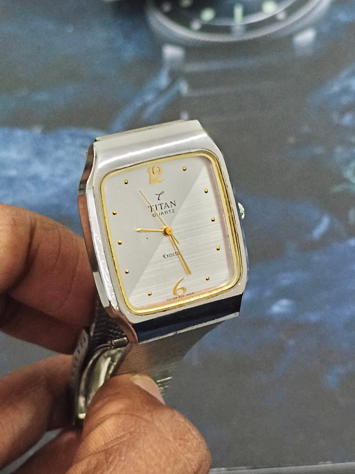 Titan “Tank Style” Pre-loved Quartz Watch with a Silver-toned Dial