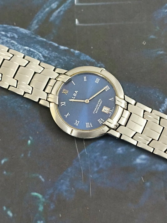 ALBA Quartz Ultra-thin Watch with a Midnight Blue Sunburst Dial
