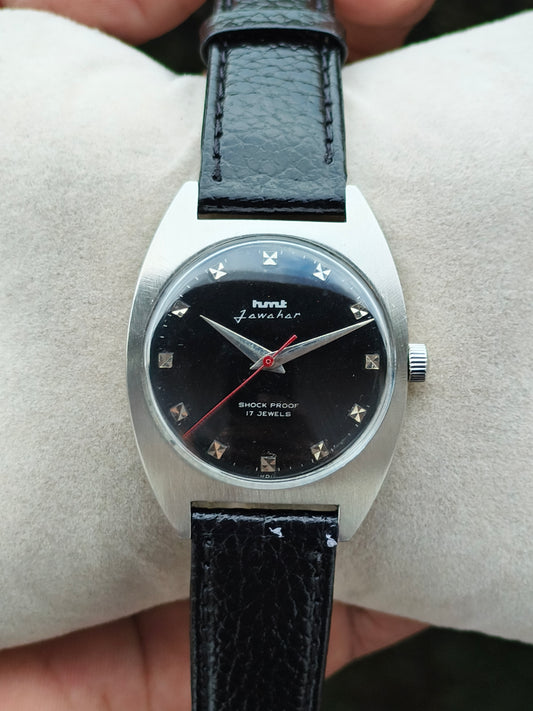 HMT Jawahar Mechanical Vintage Watch with Black Dial