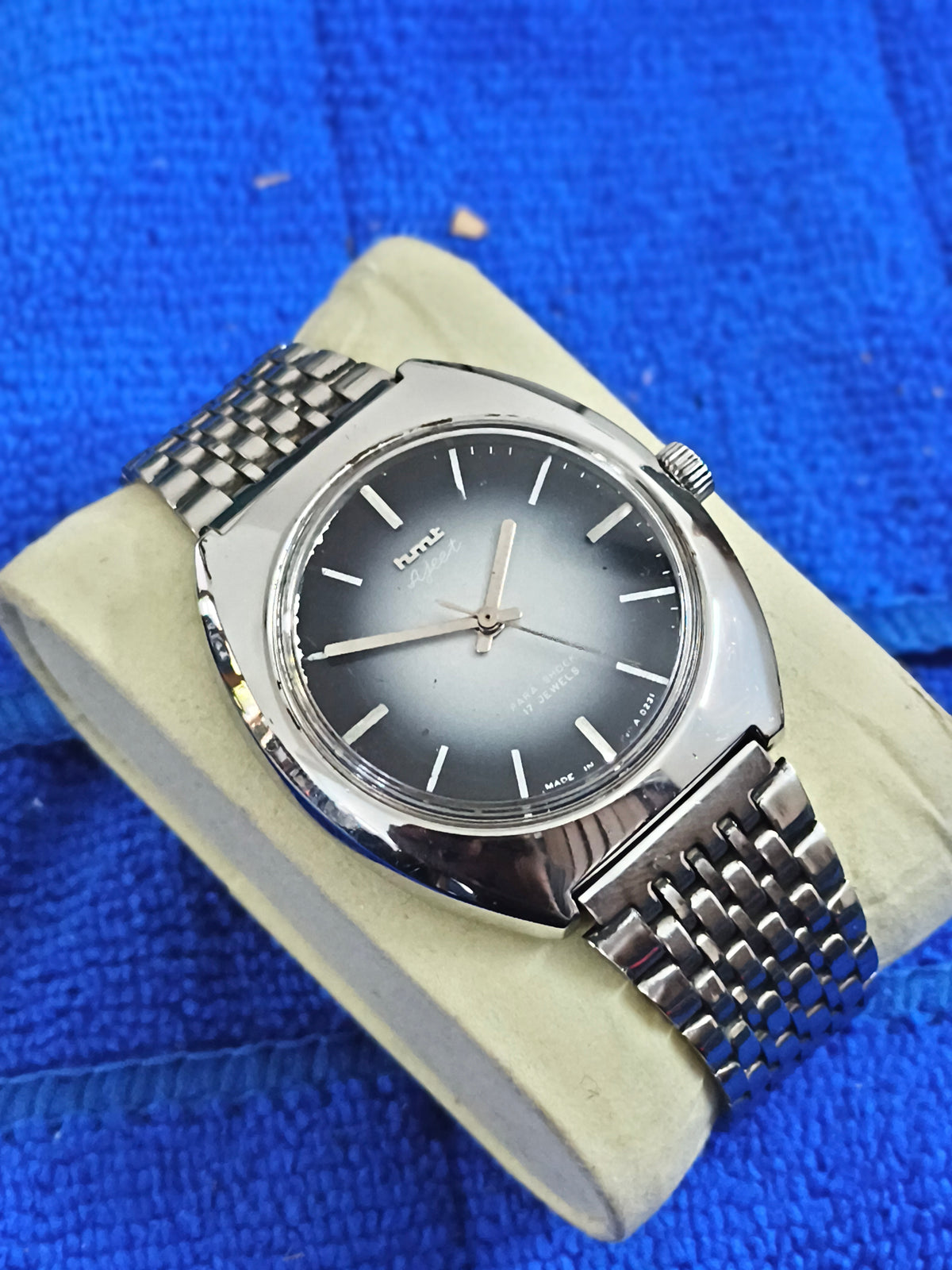 HMT Ajeet Hand-wound Vintage Watch with a Gradient "Ghost" Dial