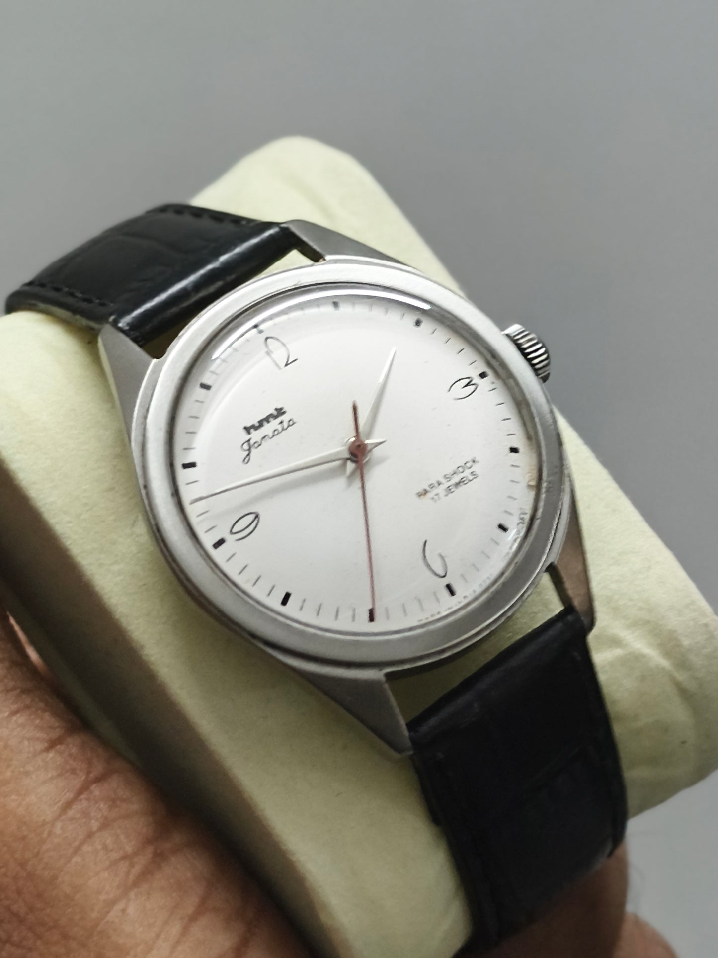 HMT Janata Mechanical Watch with White Art Deco Dial