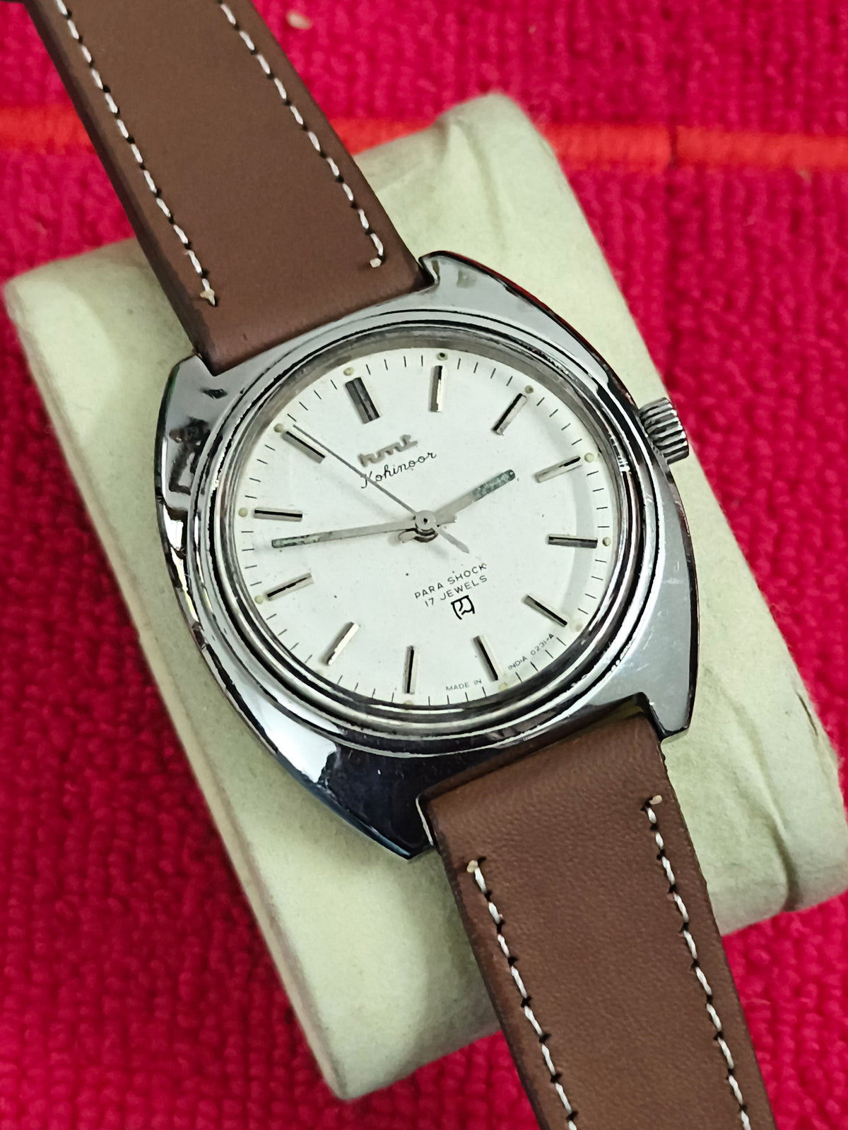 HMT Kohinoor Hand-wound Watch with a White Patina Dial
