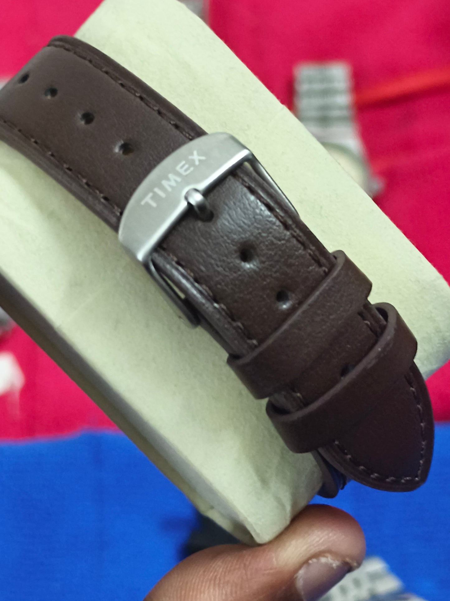 Timex Marlin Automatic Watch with Tonneau Shaped Case and Silver Dial
