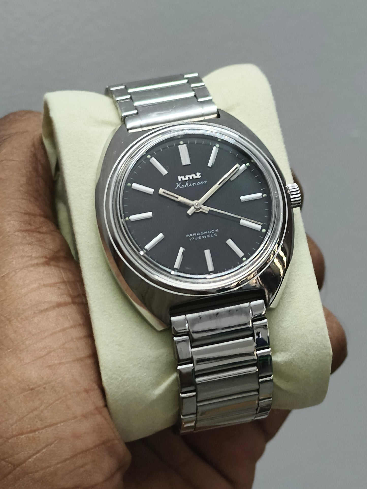 HMT Kohinoor Mechanical Hand-wound Watch with Black Dial