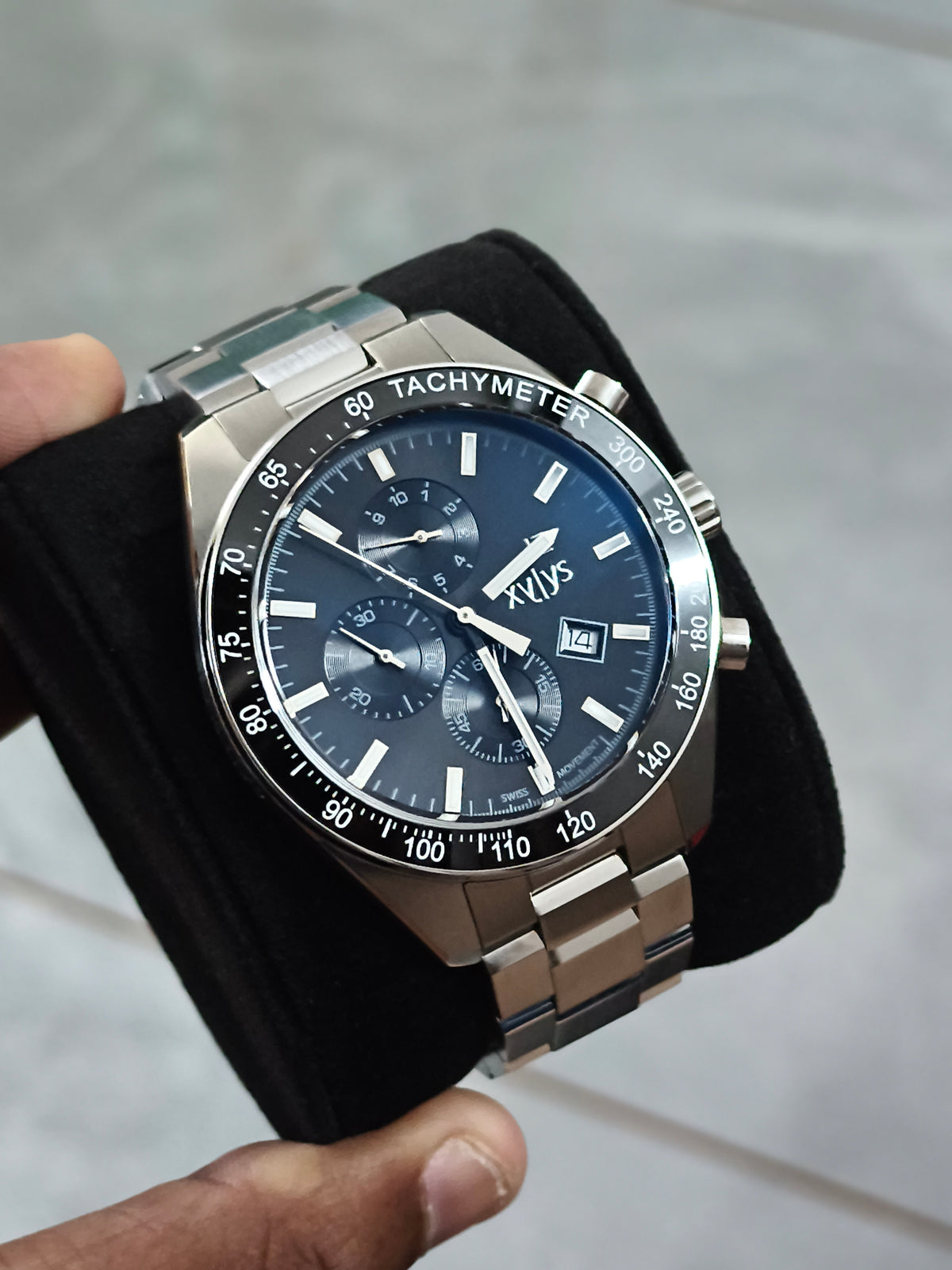 Xylys Chronograph Brand New with Steel Case, Black Dial and Swiss Made Movement