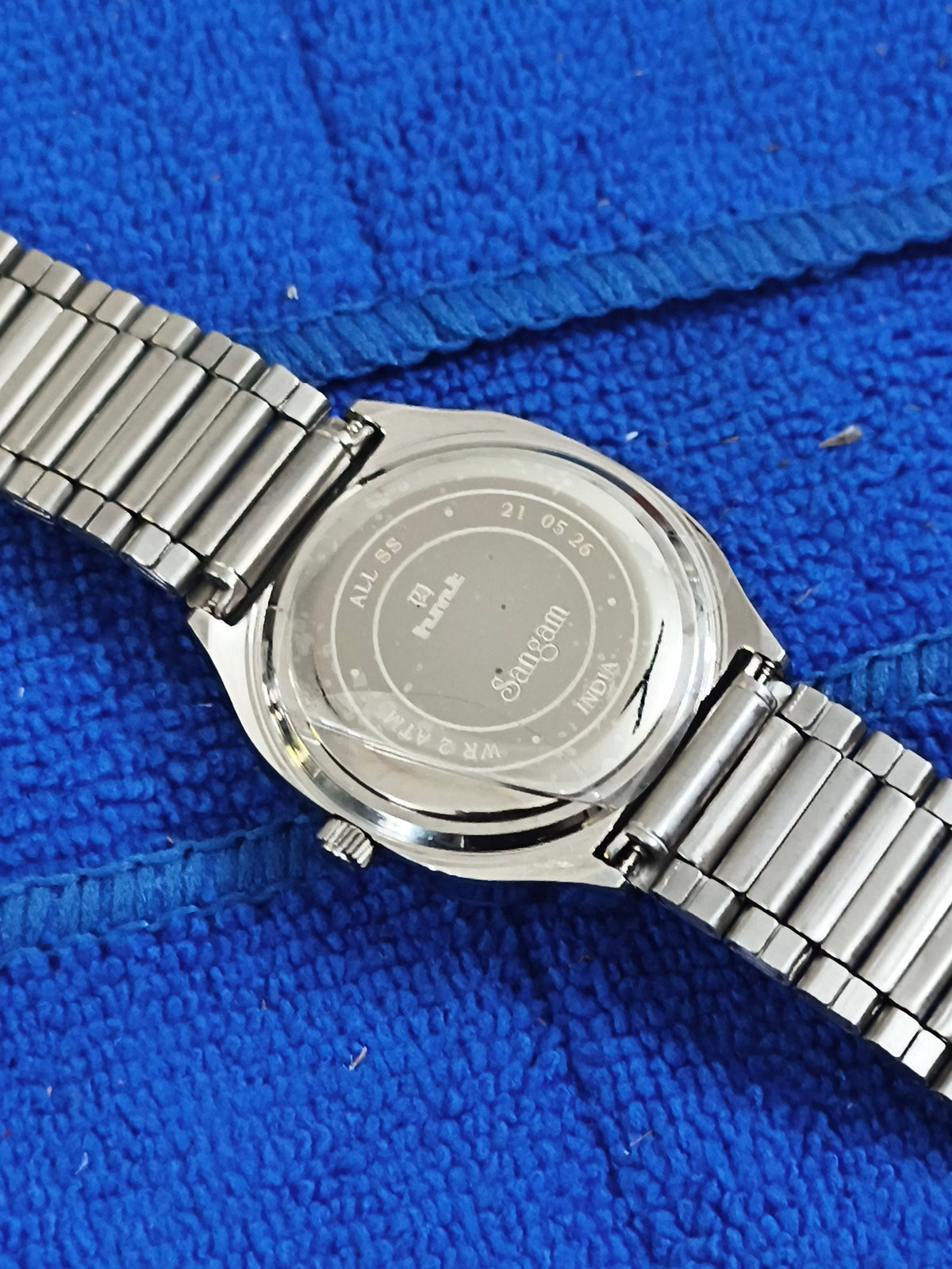 HMT Sangam Quartz Watch with a White Chequered Dial, NOS/Mint Condition