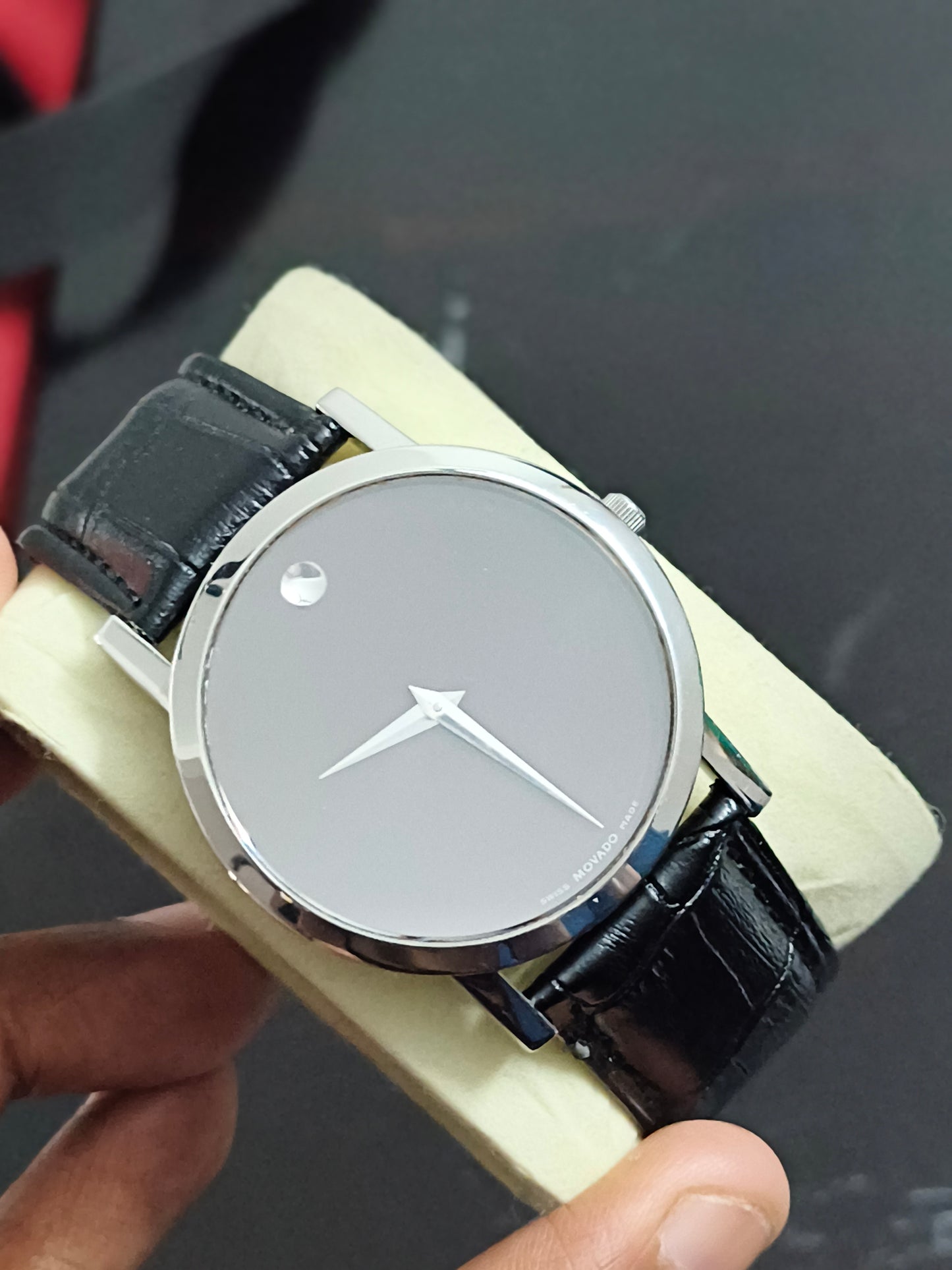Movado Museum Quartz 40mm Watch with a Black Dial