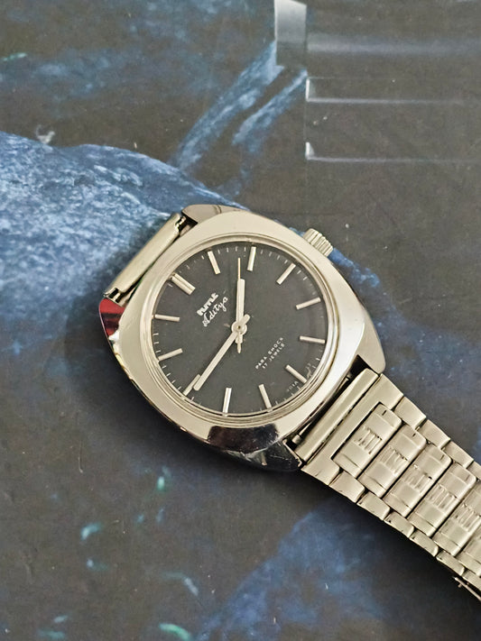 HMT Aditya Hand-wound Vintage Watch with a Black Dial