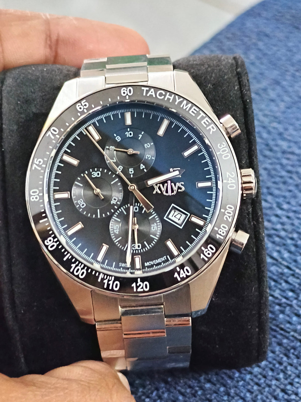 Xylys Chronograph Brand New with Steel Case, Black Dial and Swiss Made Movement