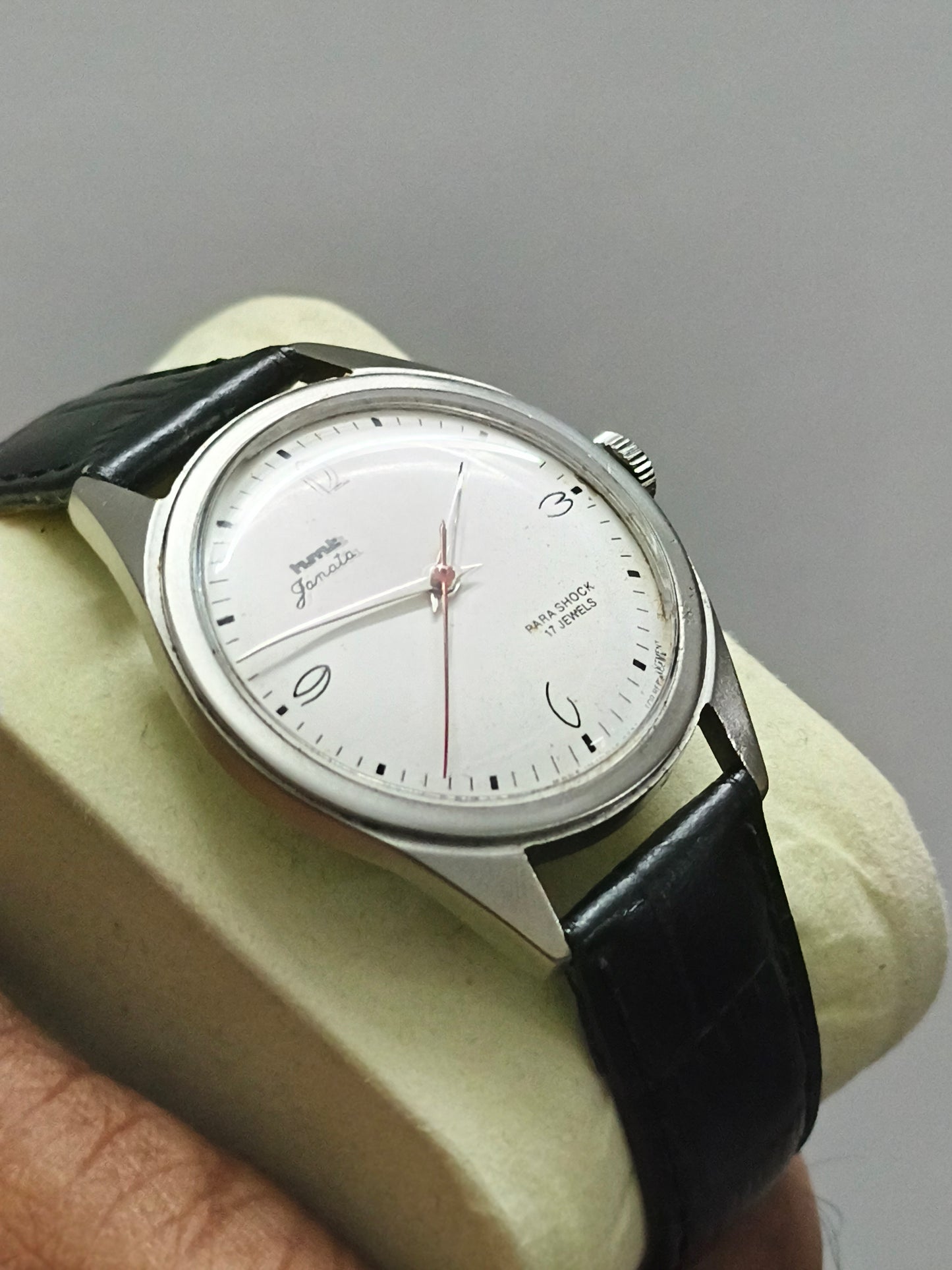 HMT Janata Mechanical Watch with White Art Deco Dial