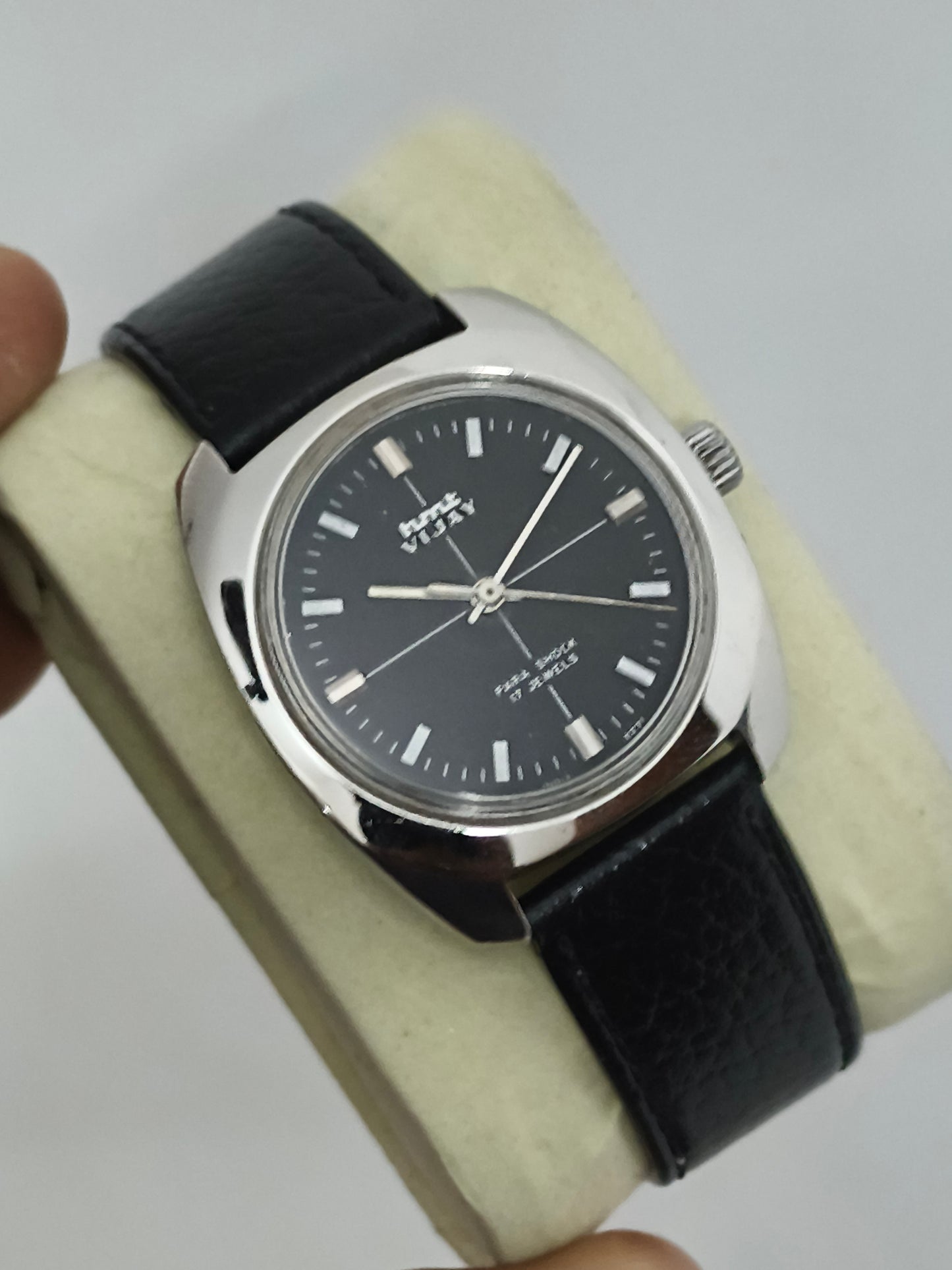 HMT Vijay Hand-wound Watch with Black Crosshair Dial