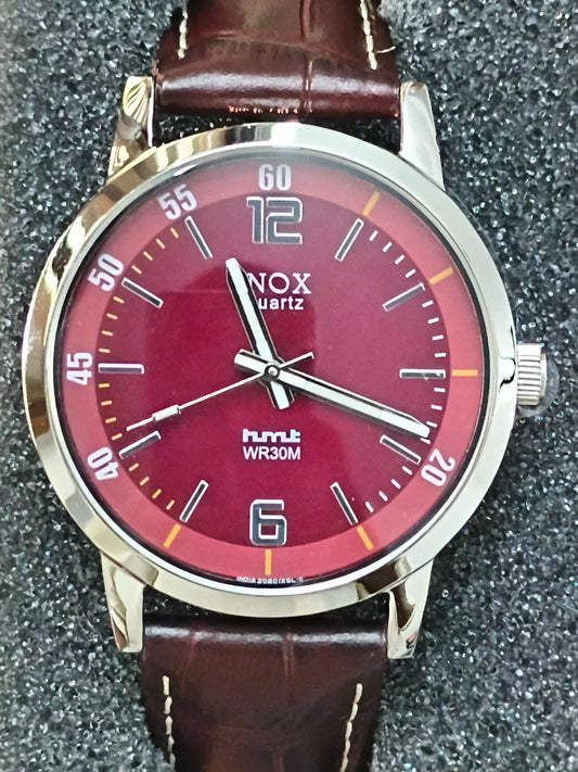 HMT INOX IXGL 11 Watch with Maroon Dial