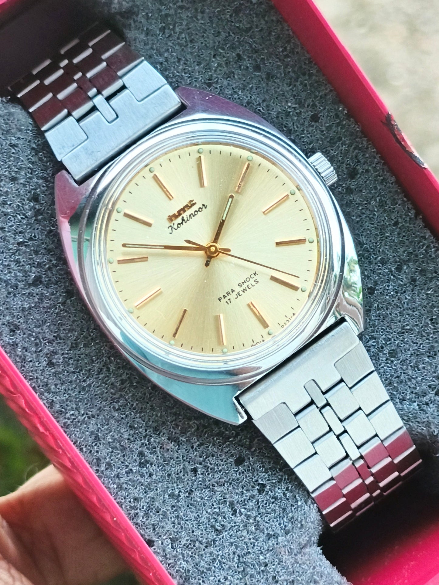 HMT Kohinoor Mechanical Watch with Champagne Colour Dial