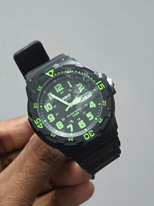 Casio MRW-200H-3BVDF Black and Green, Brand New