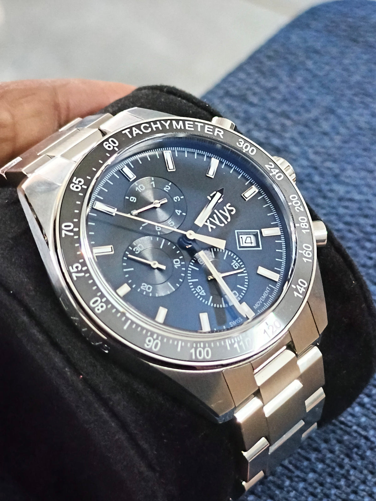 Xylys Chronograph Brand New with Steel Case, Black Dial and Swiss Made Movement