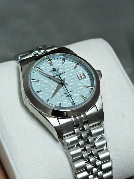 ADDIESDIVE 39mm Automatic Watch with Ice Blue Sand-dune Dial