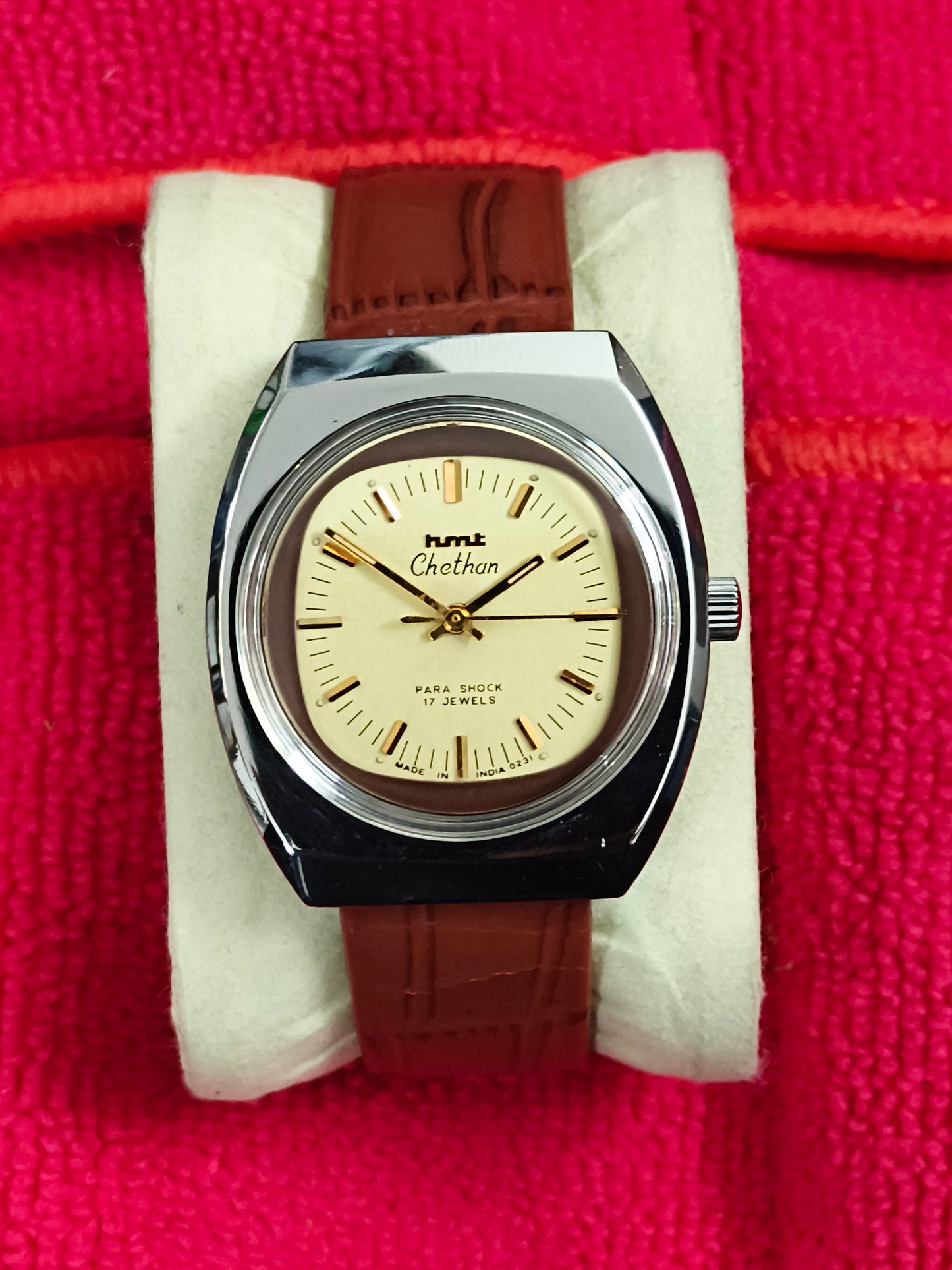 HMT Chethan Mechanical Watch with Champagne Dial, Mint Condition