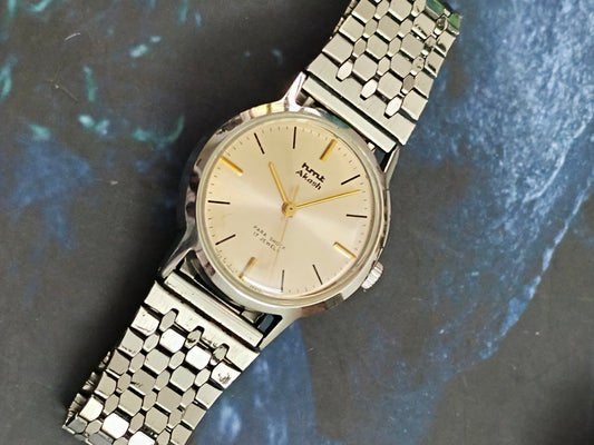HMT Akash Hand-wound Vintage Watch with a Gold-toned Dial